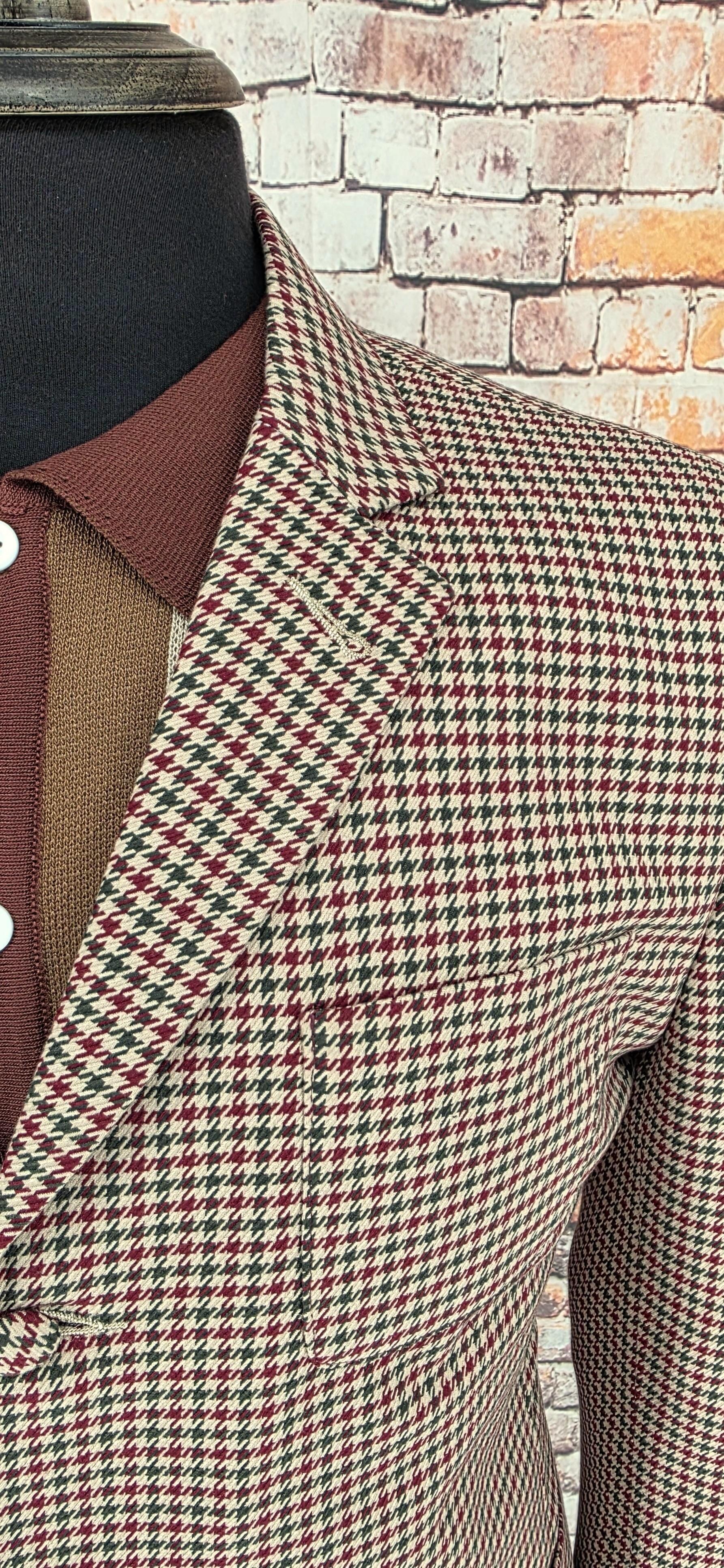 Dursten - Oatmeal, Olive & Burgundy Checked Jacket