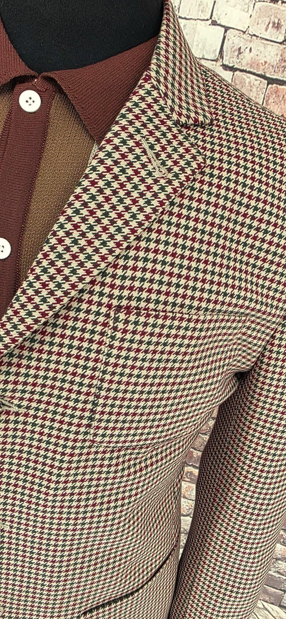 Dursten - Oatmeal, Olive & Burgundy Checked Jacket