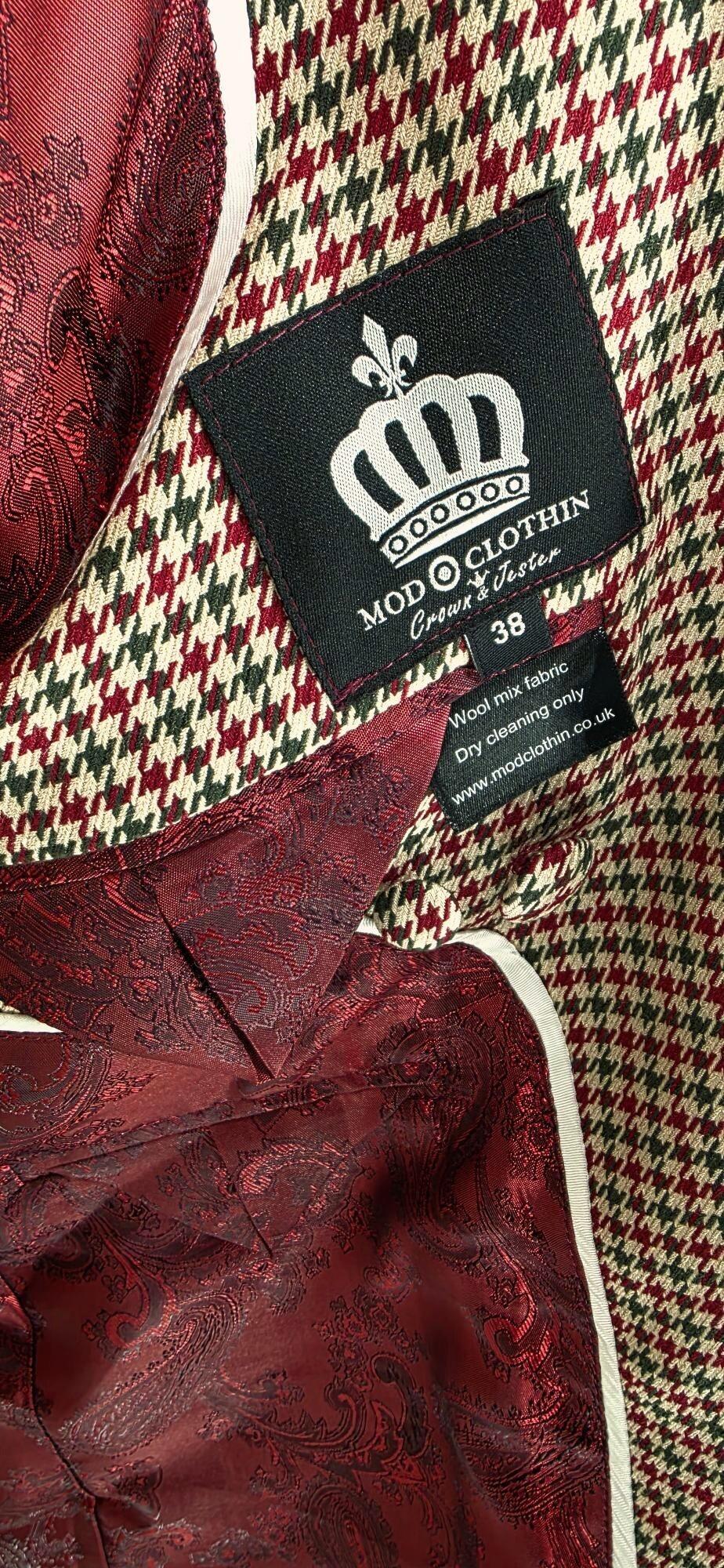 Dursten - Oatmeal, Olive & Burgundy Checked Jacket