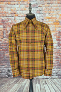 Dondus -Mustard Checked Beagle Collared Shirt.