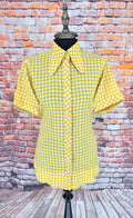 Bunty -  Yellow & White Beagle Collar Gingham Shirt