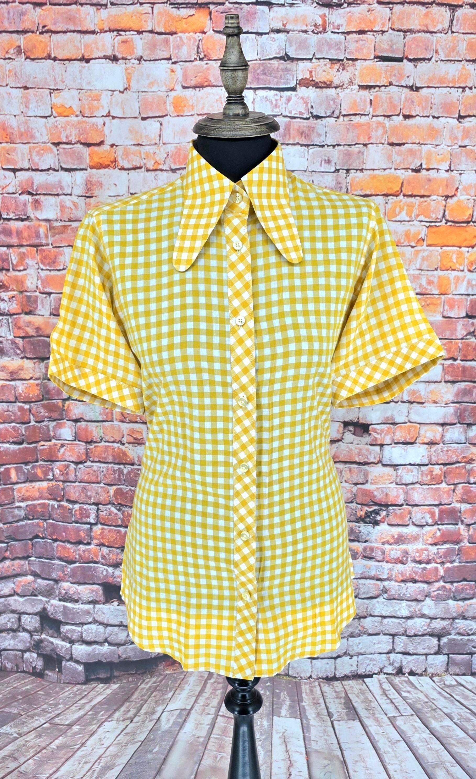 Bunty -  Yellow & White Beagle Collar Gingham Shirt