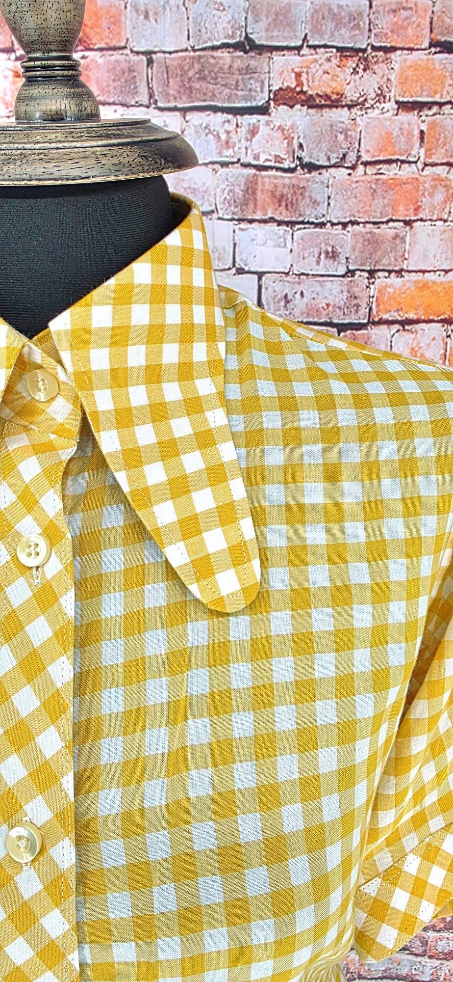 Bunty -  Yellow & White Beagle Collar Gingham Shirt