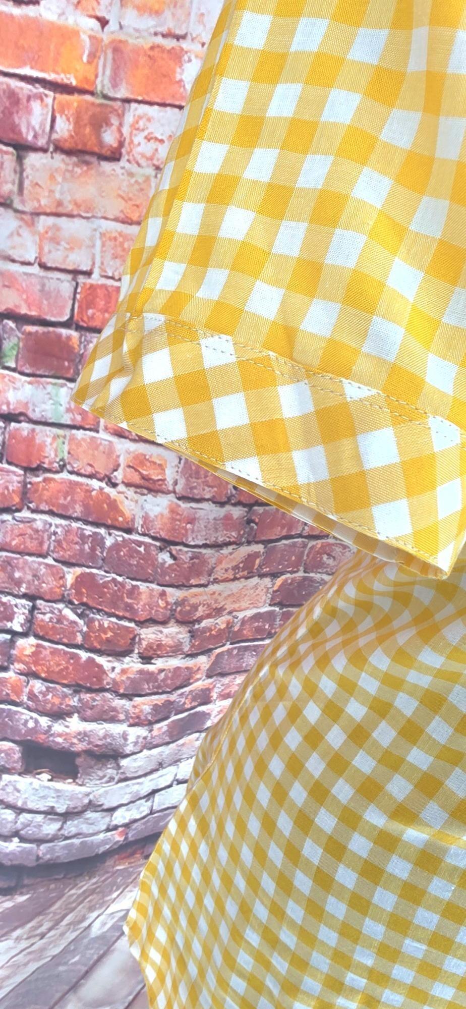 Bunty -  Yellow & White Beagle Collar Gingham Shirt