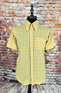 Christy - Mustard Yellow Gingham Button Down  Shirt