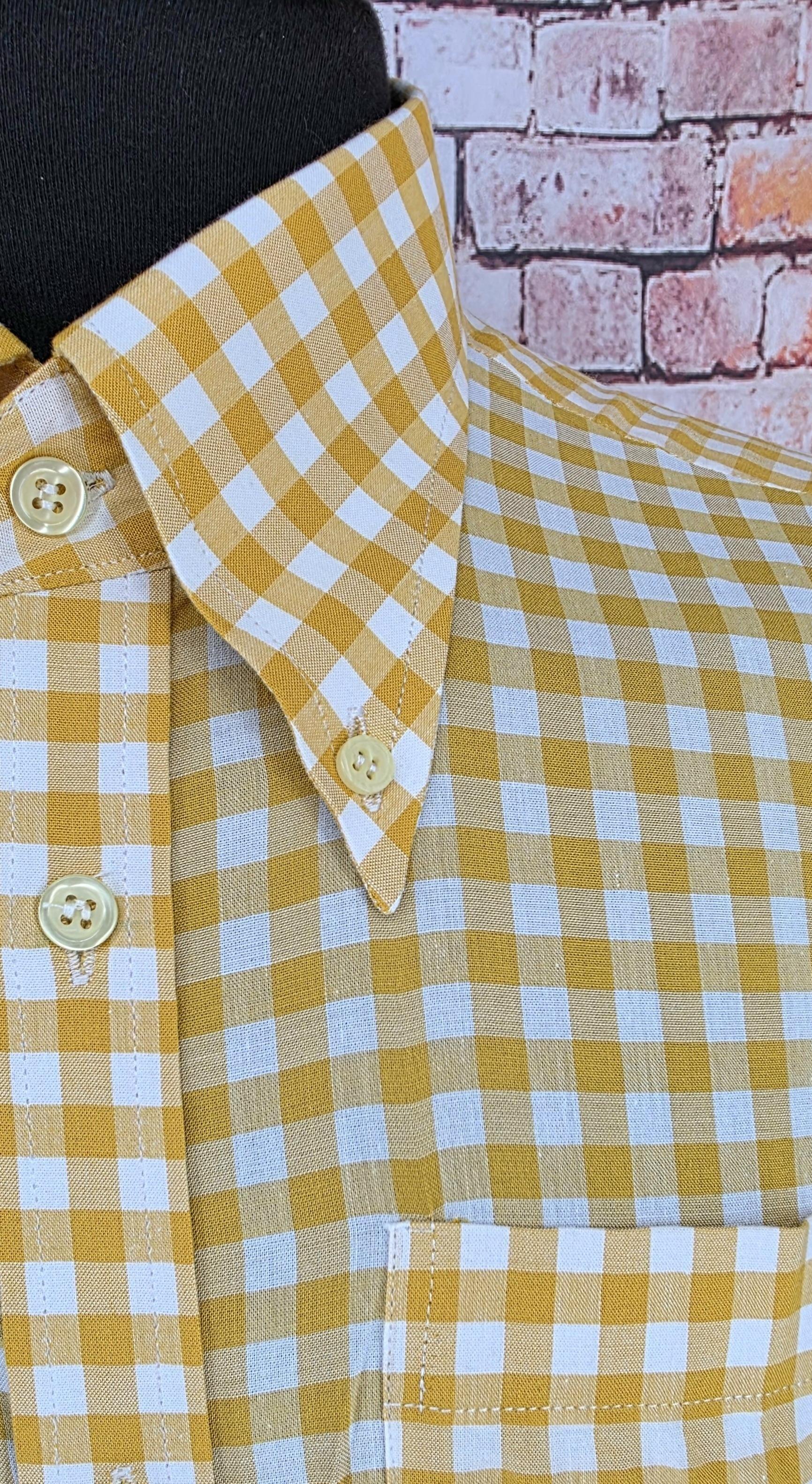 Christy - Mustard Yellow Gingham Button Down  Shirt