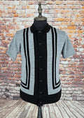 Grey & Black Striped Knitted Top