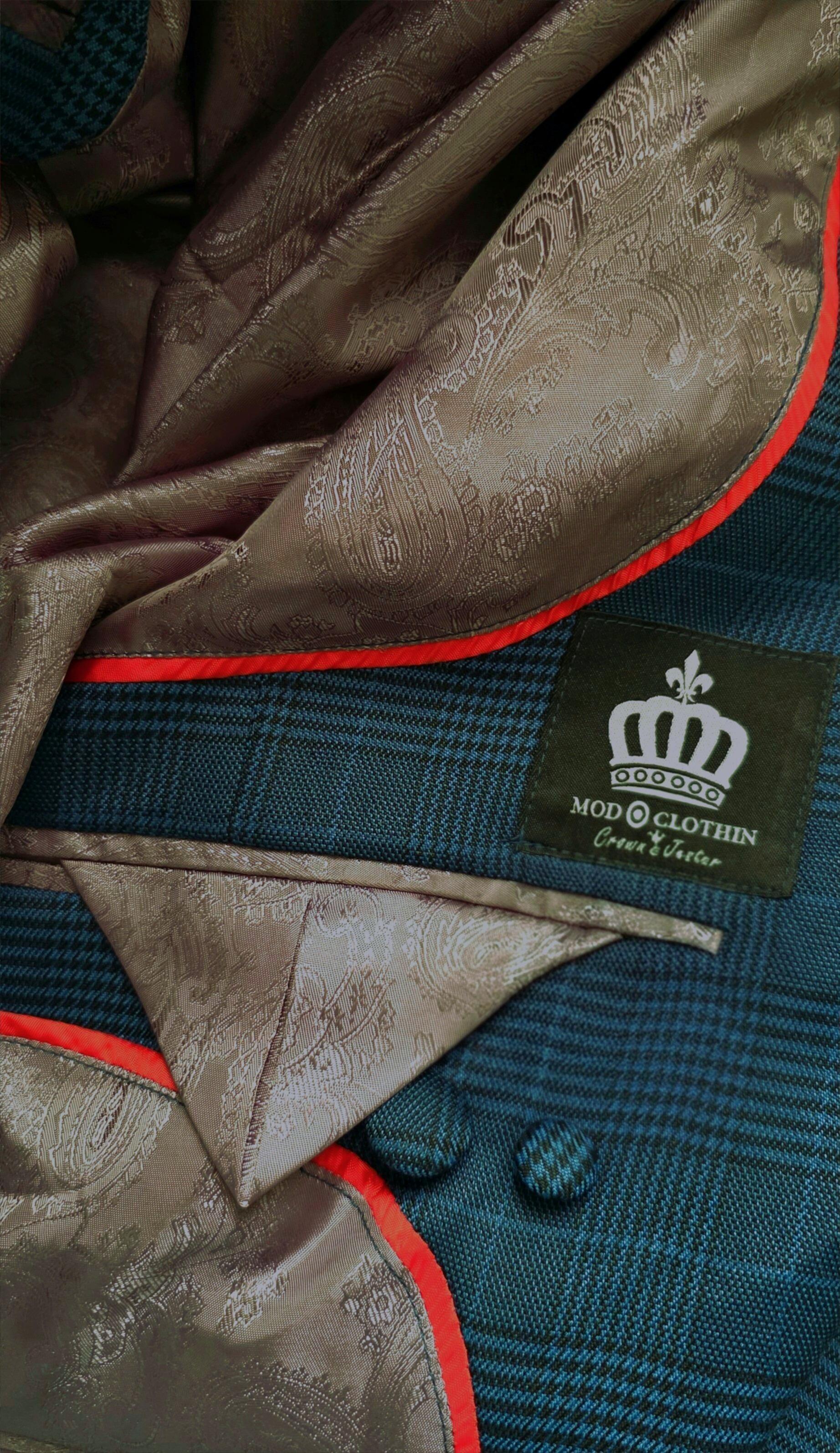 Carter - Teal POW Checked Suit