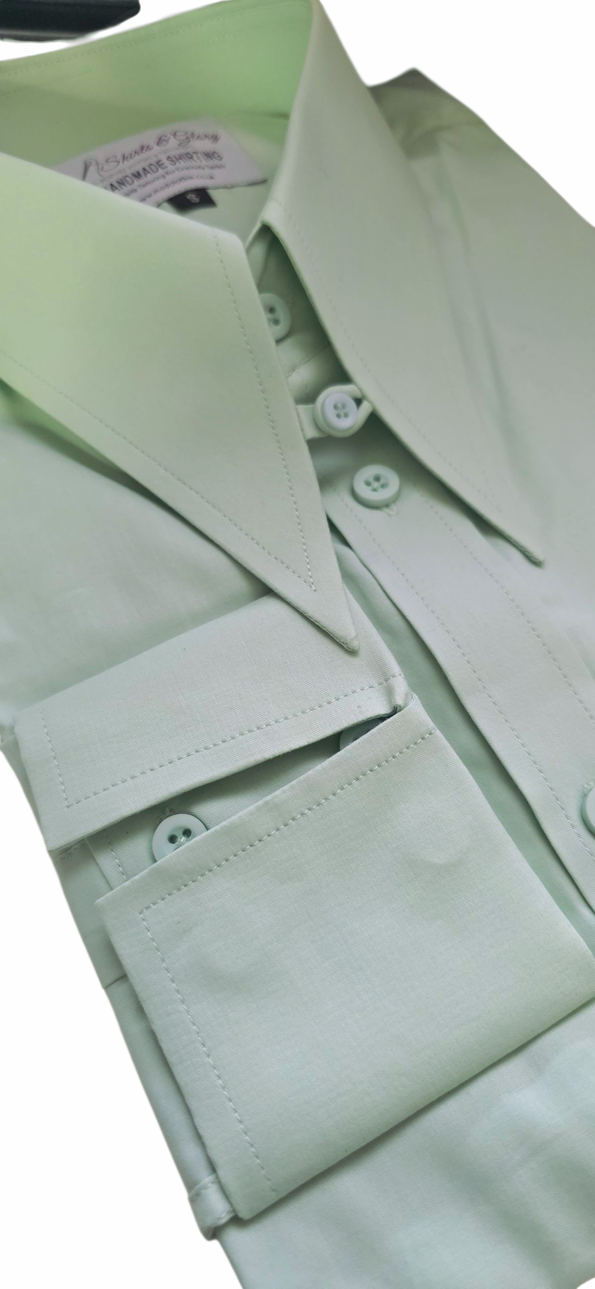 Owen Pale Green Spearpoint Collar Shirt Long Sleeve