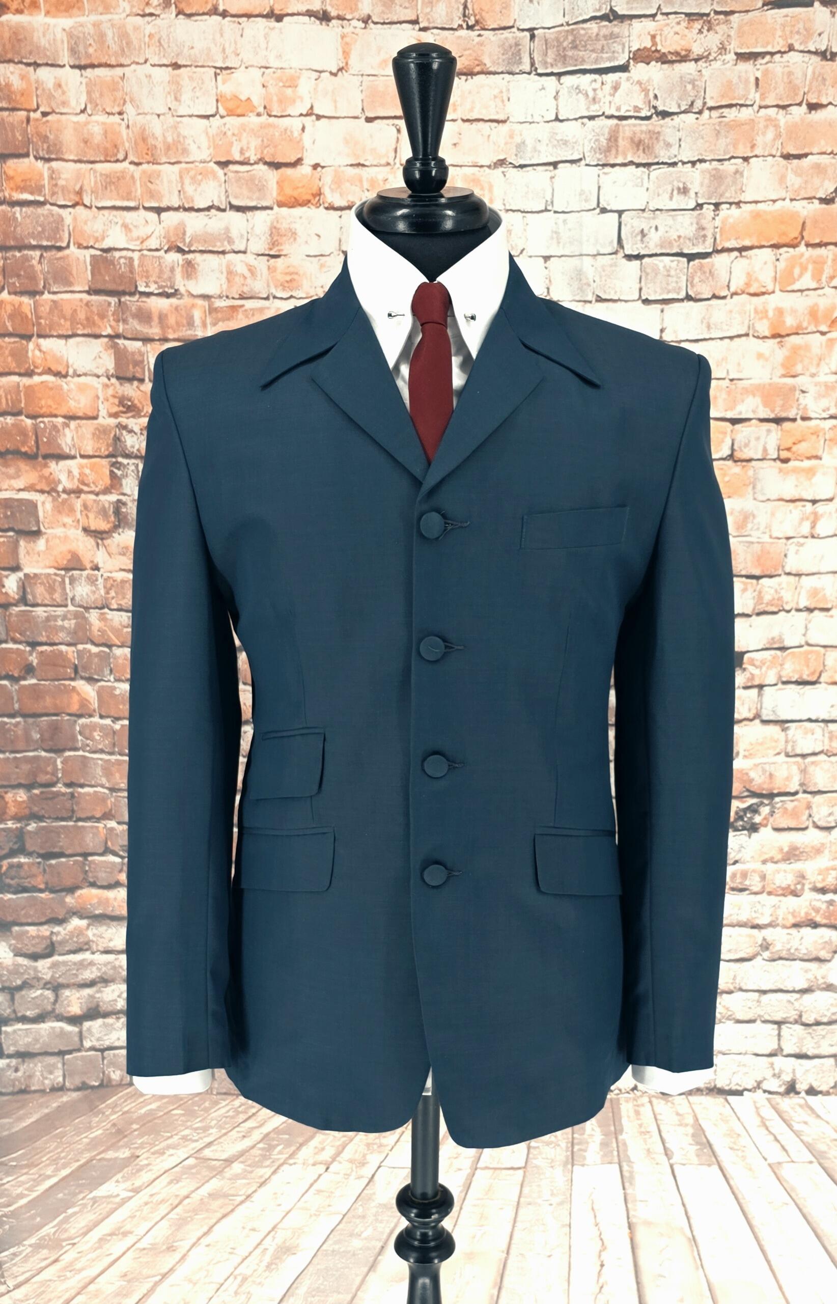 "Hatton" Teal & Black Wool Two Tone Suit