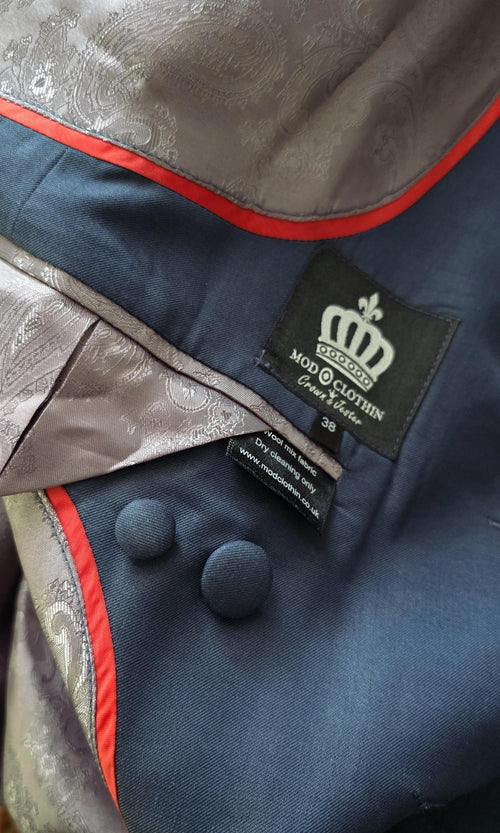 "Hatton" Teal & Black Wool Two Tone Suit