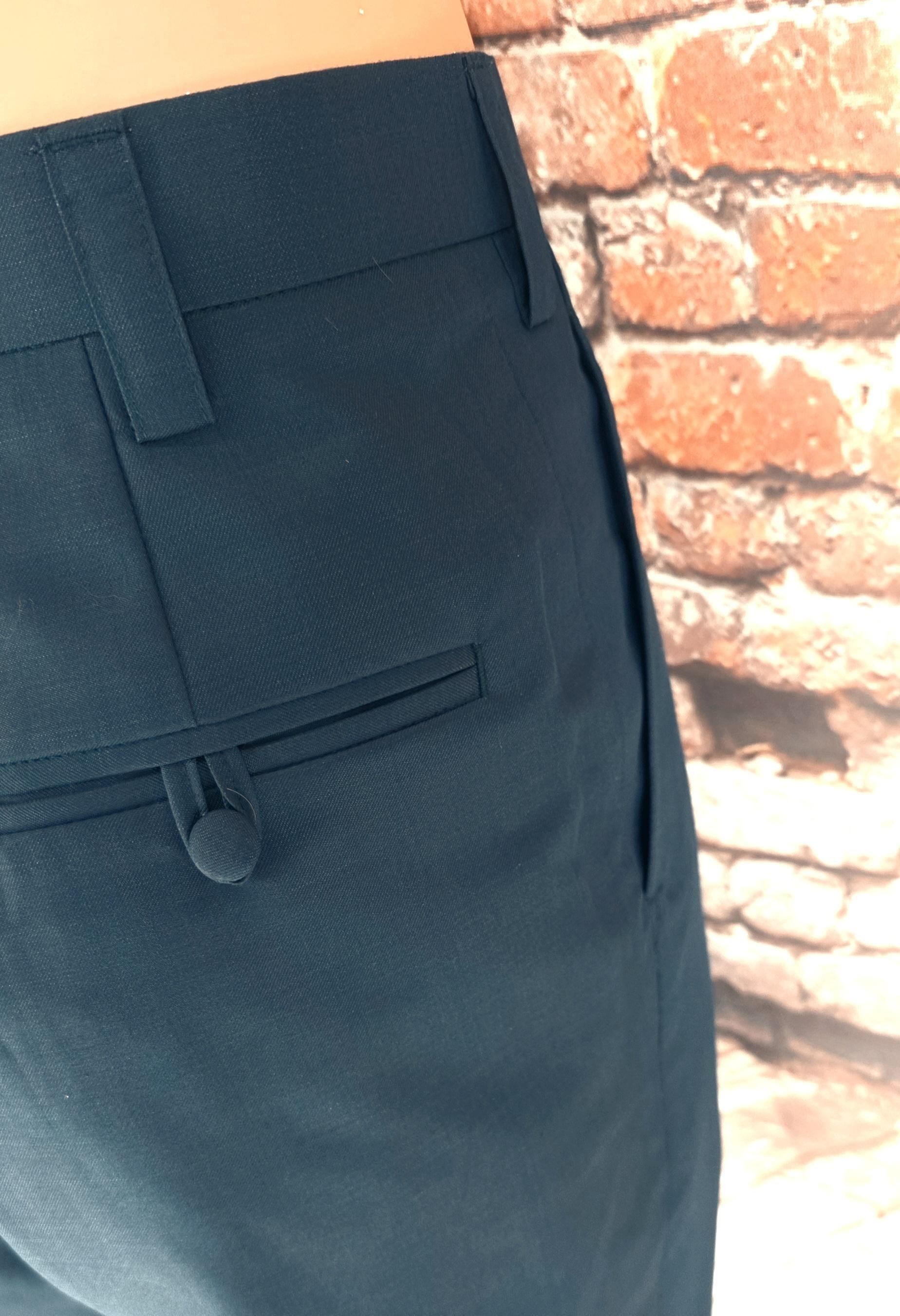 "Hatton" Teal & Black Wool Two Tone Suit