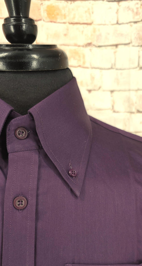 Aubrey -  Aubergine Button Down Shirt
