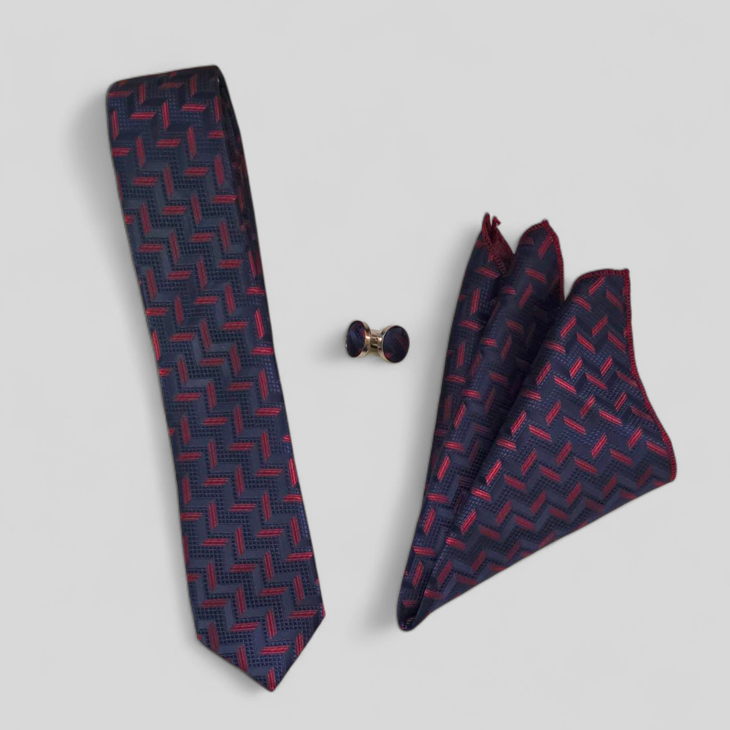 The Trio – Tie, Pocket Handkerchief & Cufflinks Set