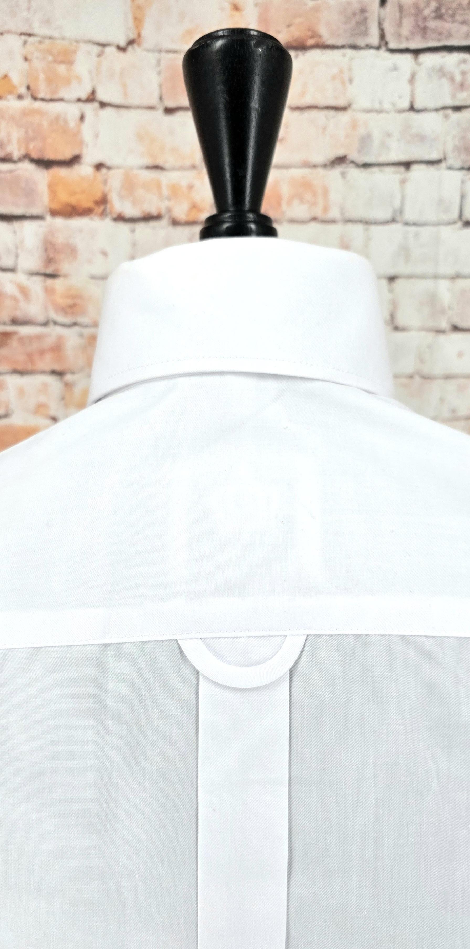 Glasson White Large Penny & Pin Collar Shirt