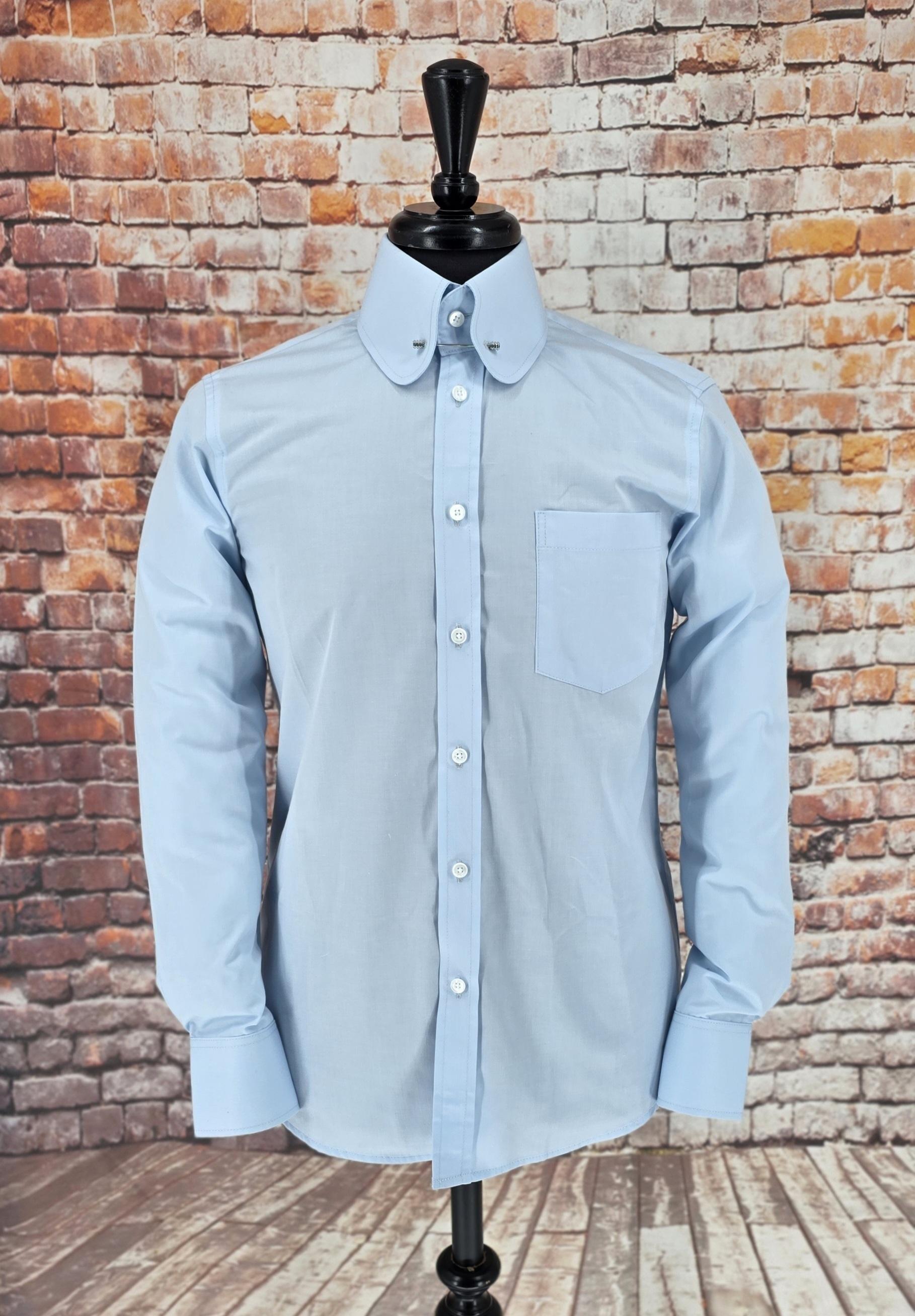 Wade - Sky blue Large Penny & Pin Collar Shirt