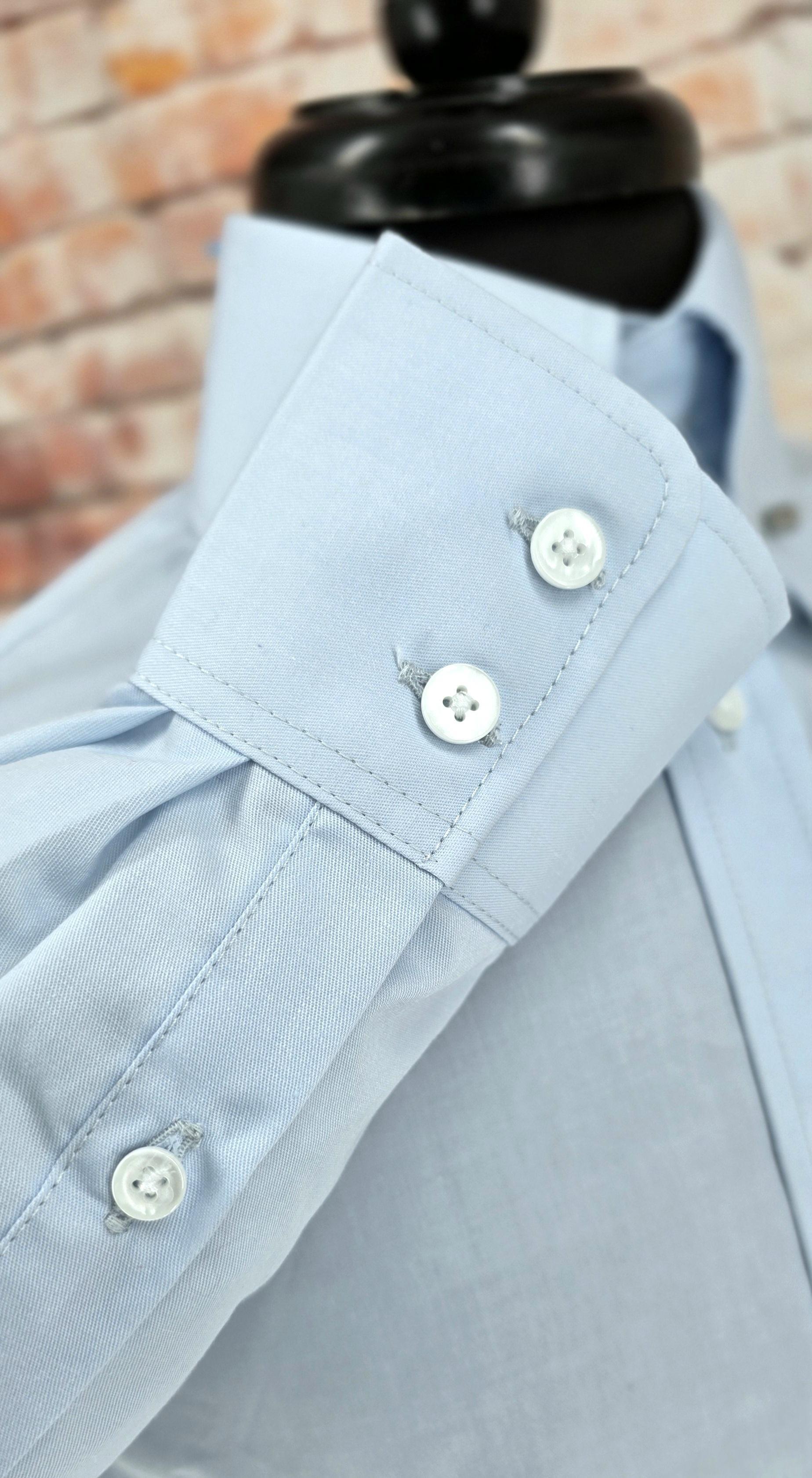 Wade - Sky blue Large Penny & Pin Collar Shirt
