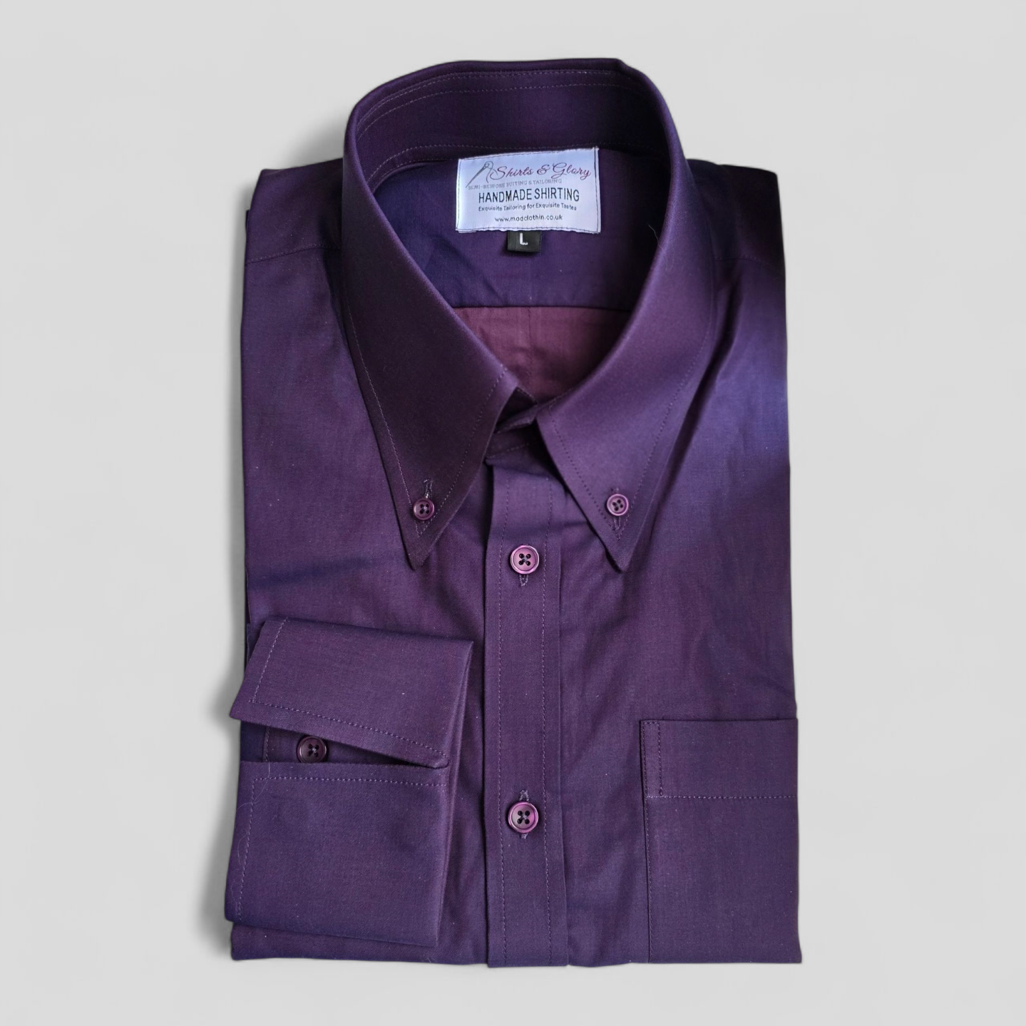 Aidan -  Two Tone Aubergine Button Down Shirt