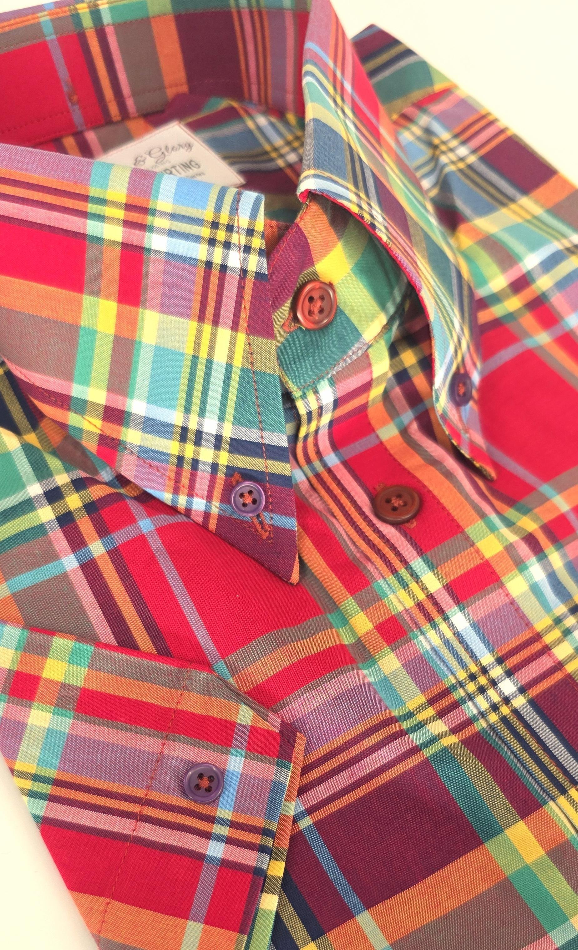 Nina -  Women's Checked Cotton Short Sleeve Shirt