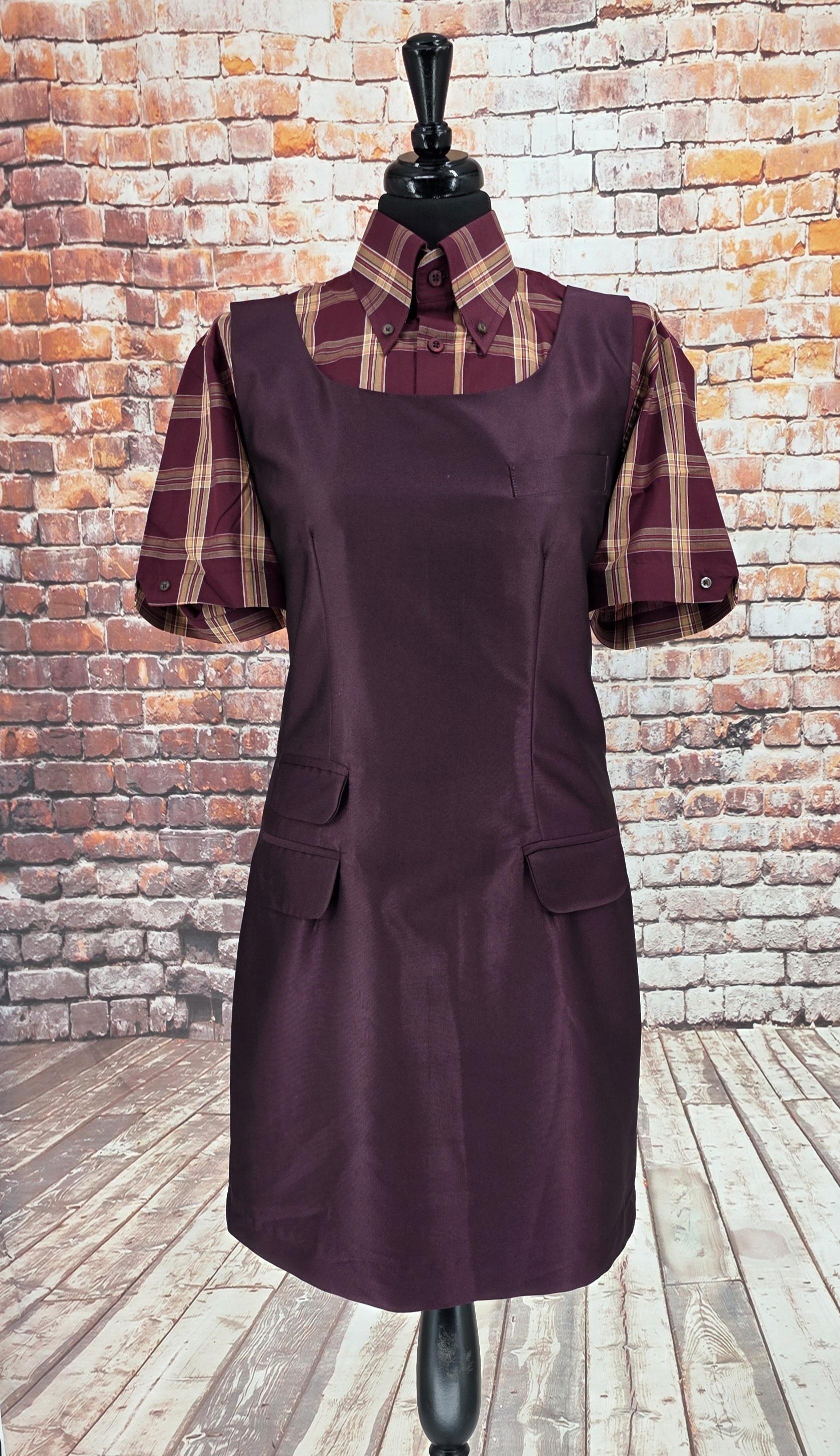 Polly - Claret Pinafore Dress