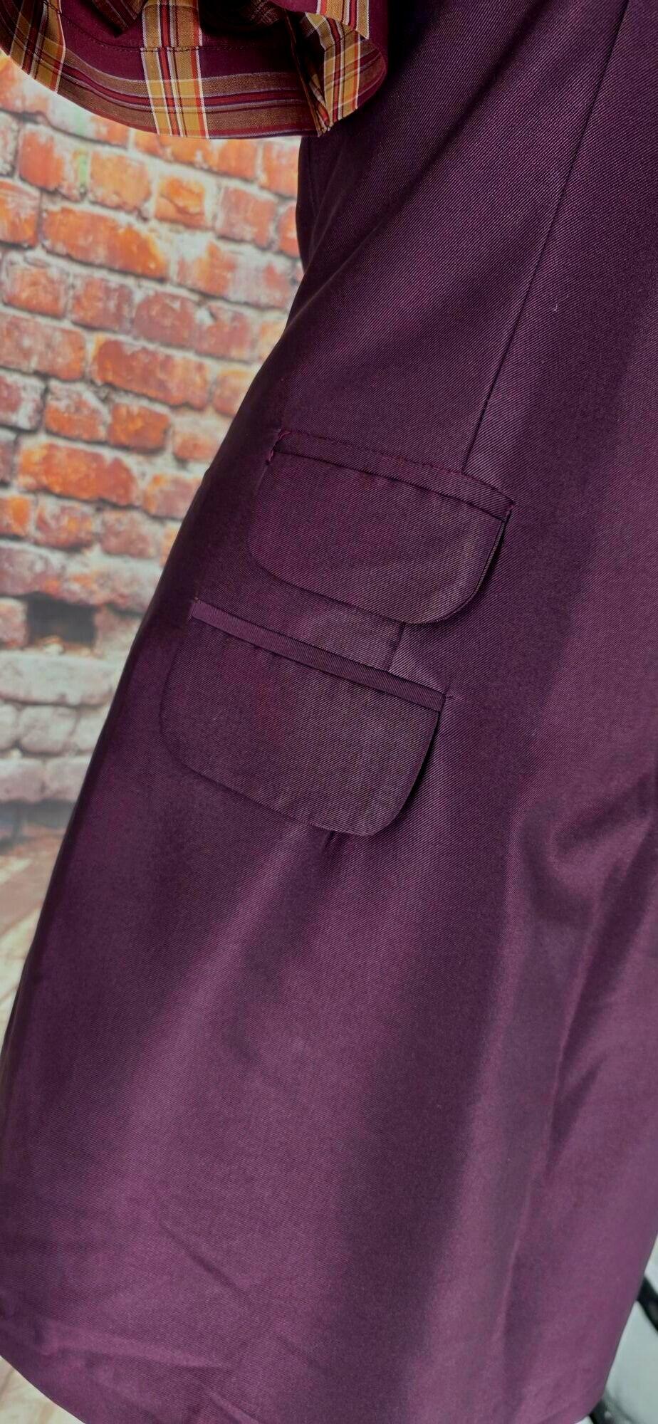 Polly - Claret Pinafore Dress