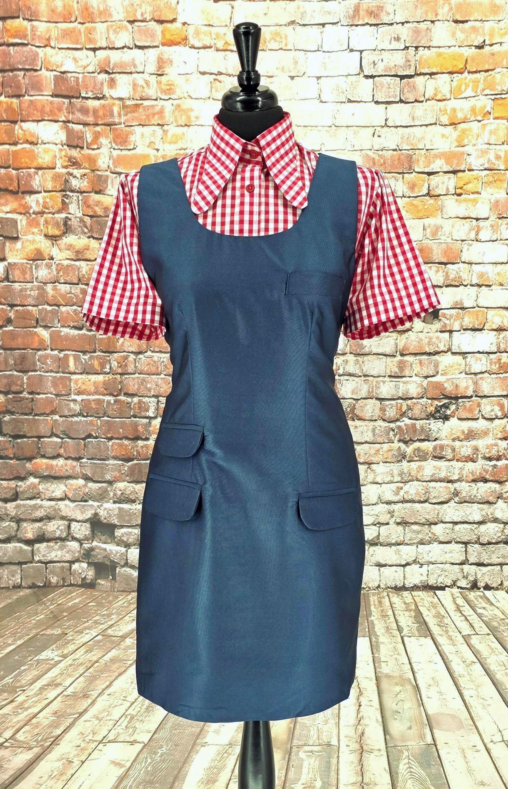Betsy - Teal Pinafore Dress