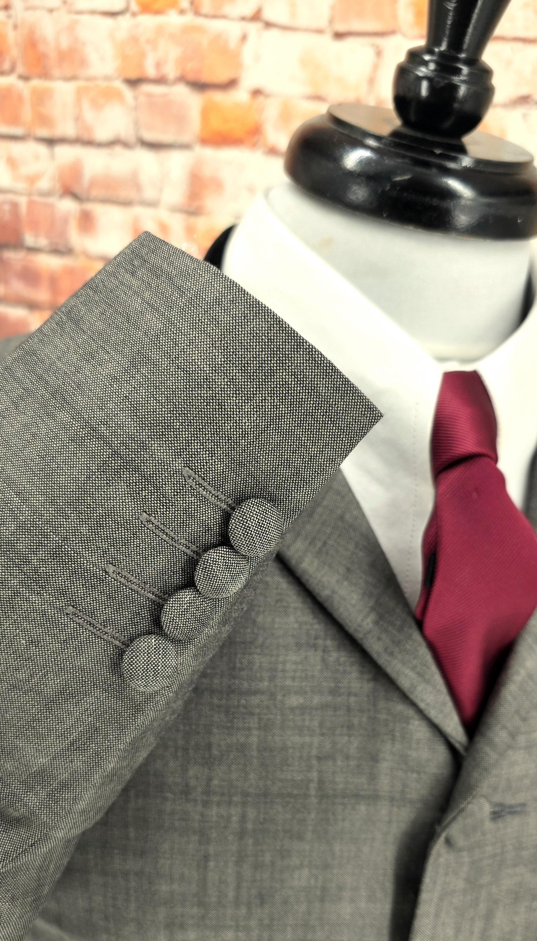 Alf - Warm Grey Black Two-Tone Mohair Suit