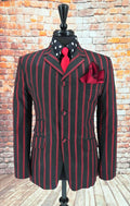 Monty - Washed Black & Red Striped Boating Blazer