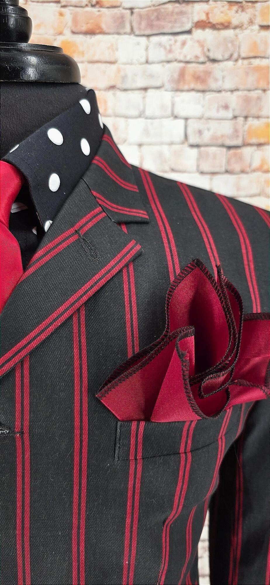 Monty - Washed Black & Red Striped Boating Blazer
