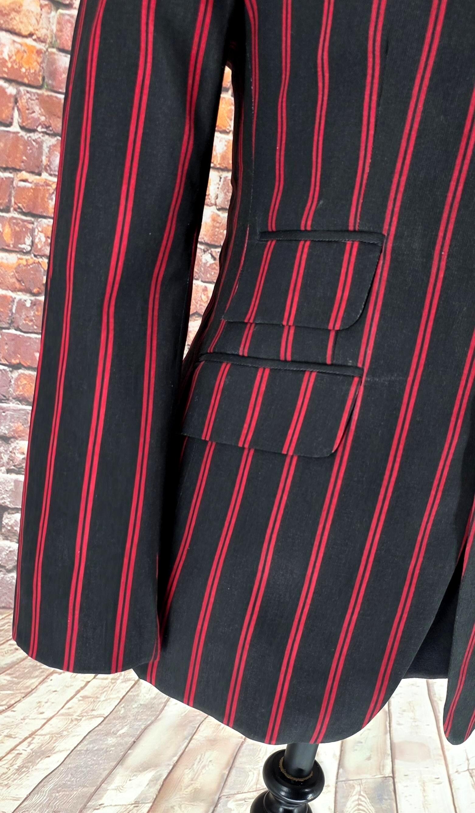 Monty - Washed Black & Red Striped Boating Blazer