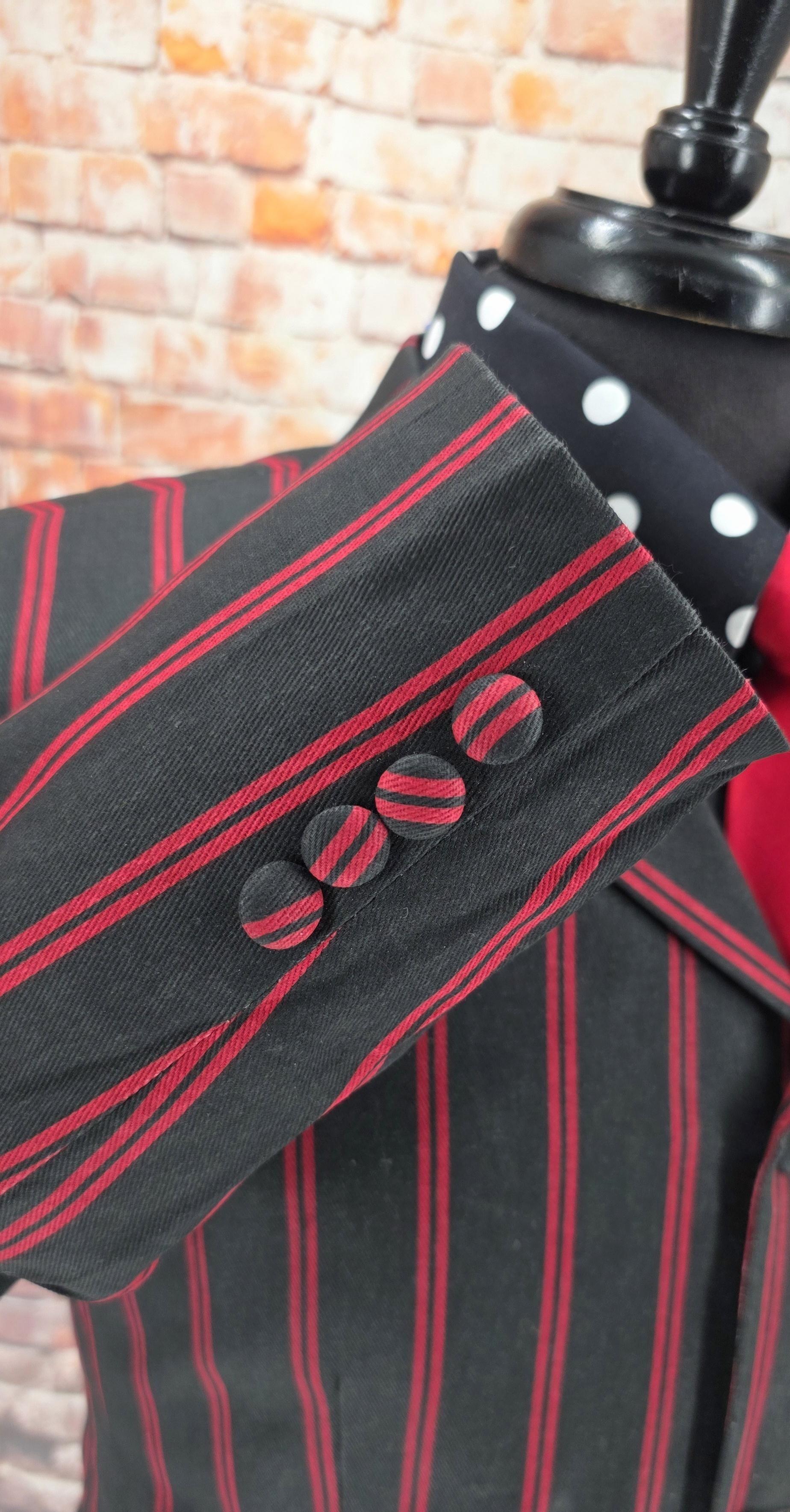 Monty - Washed Black & Red Striped Boating Blazer