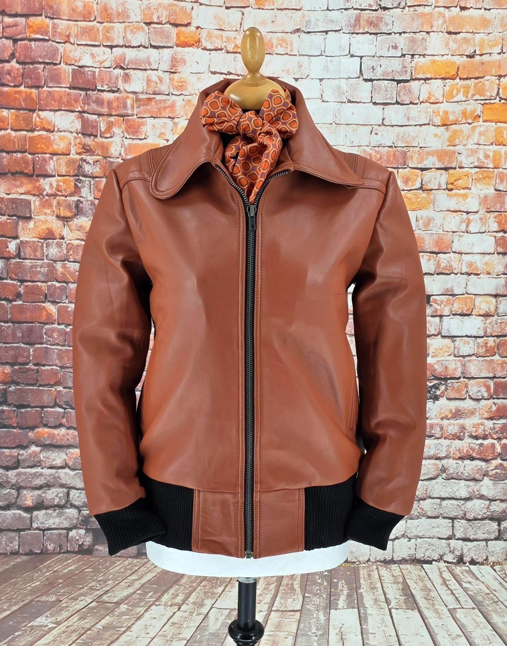 Sandy - Women's Rust Leather Bomber Jacket