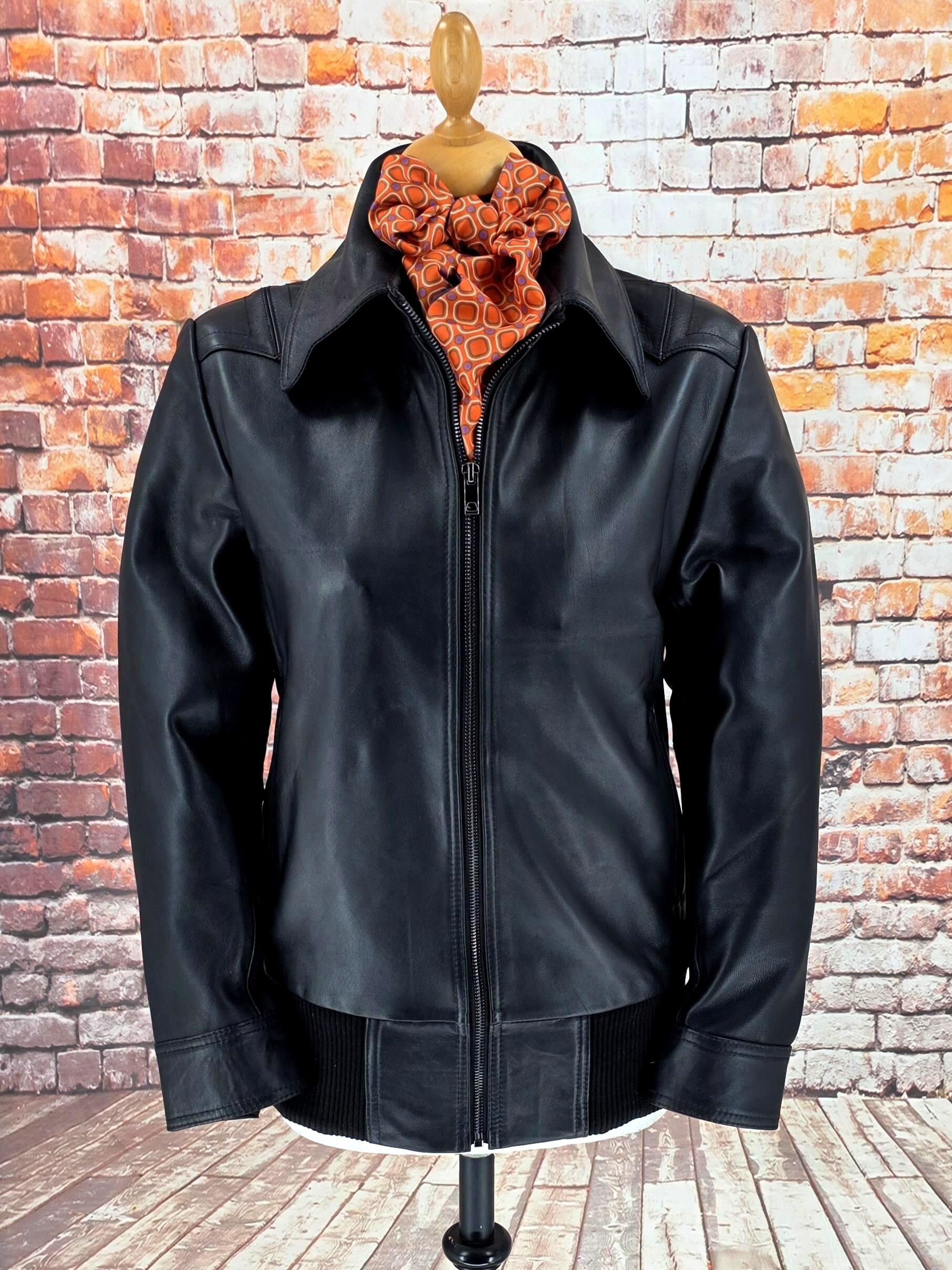 Abbie- Women's Black Leather Bomber Jacket