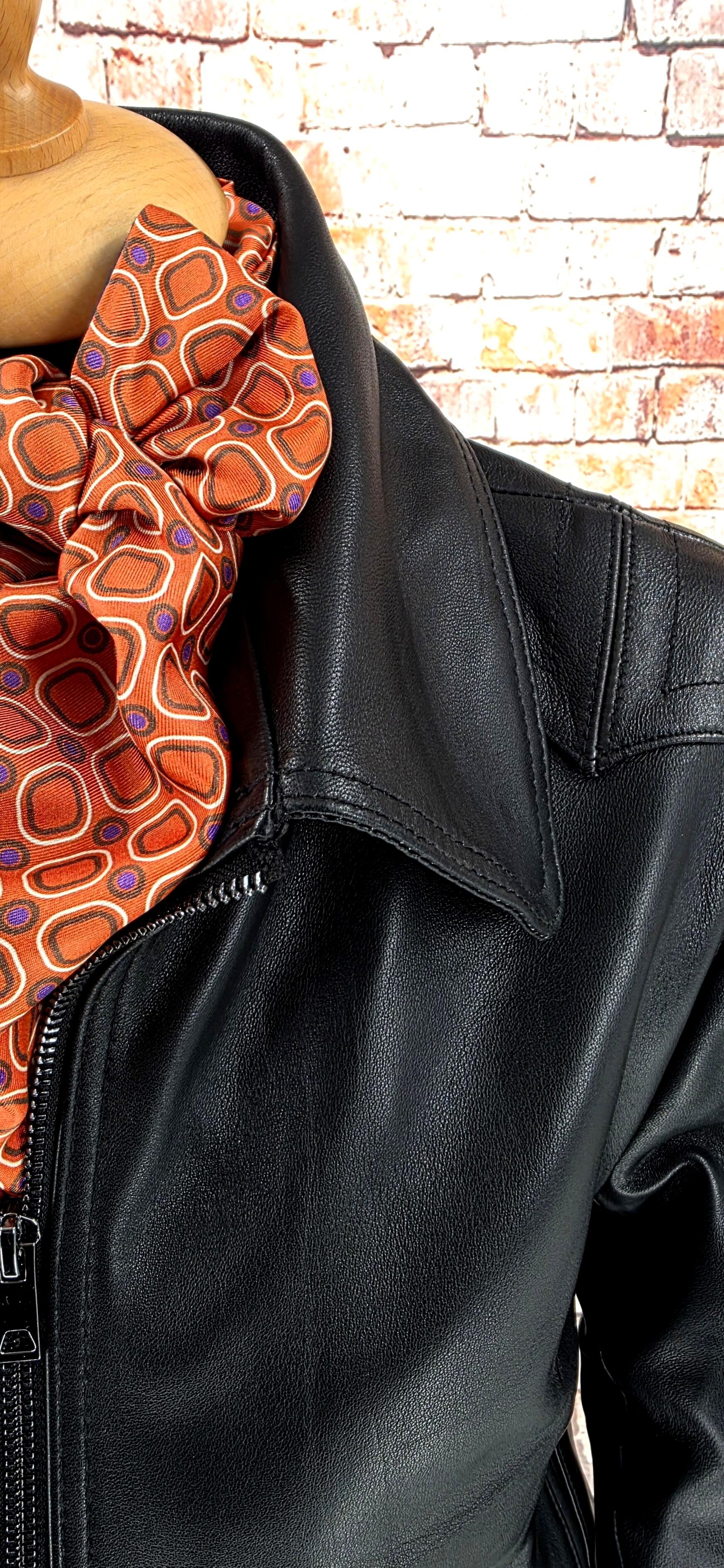 Abbie- Women's Black Leather Bomber Jacket