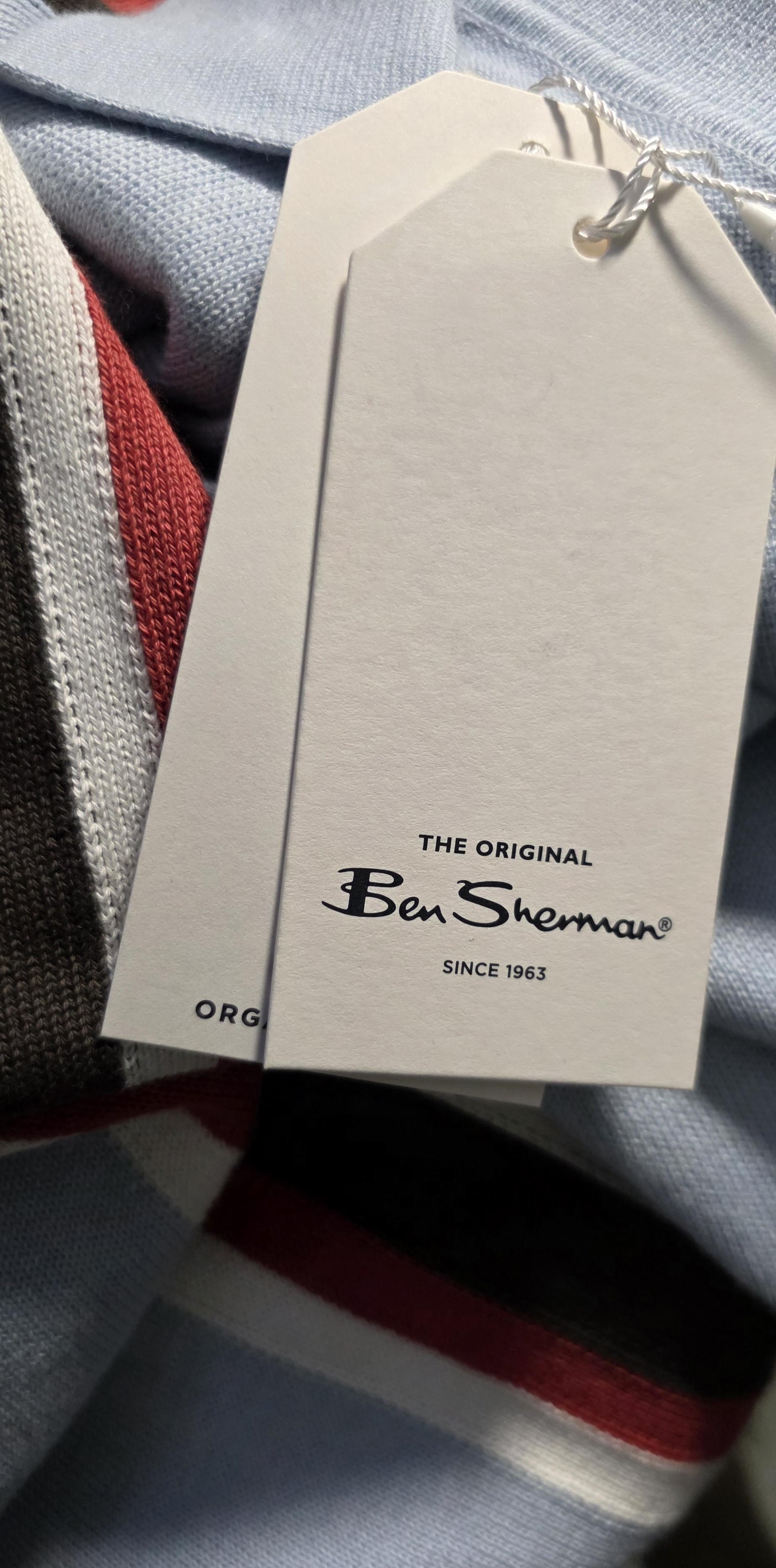 Ben Sherman -  Sky Blue Striped Knitted Top