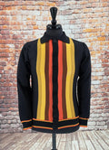 Men's Retro Stripe Button Up Cardigan