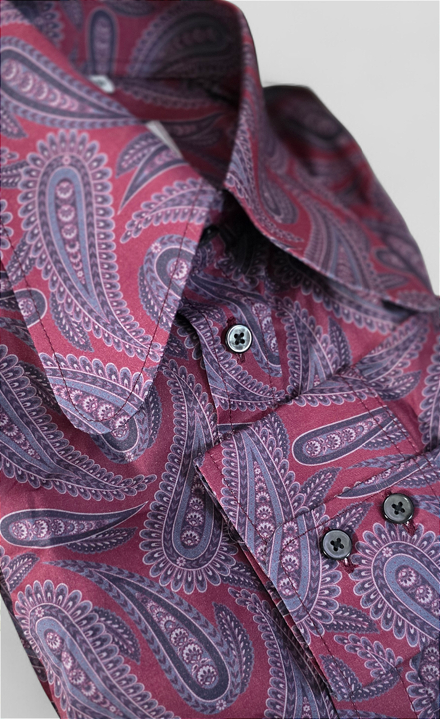 Carlos Paisley Shirt – With Retro Beagle Collar