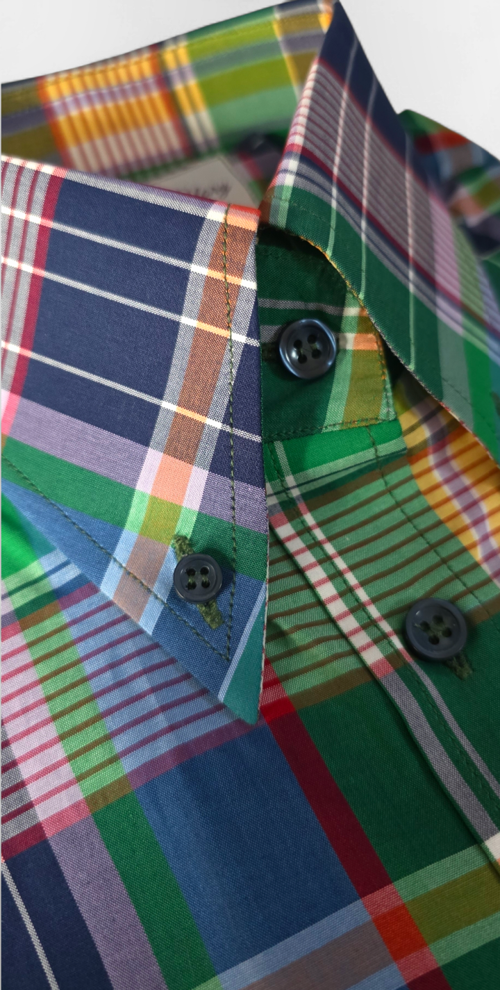 Sally - Checked Short Sleeve Button Down Shirt