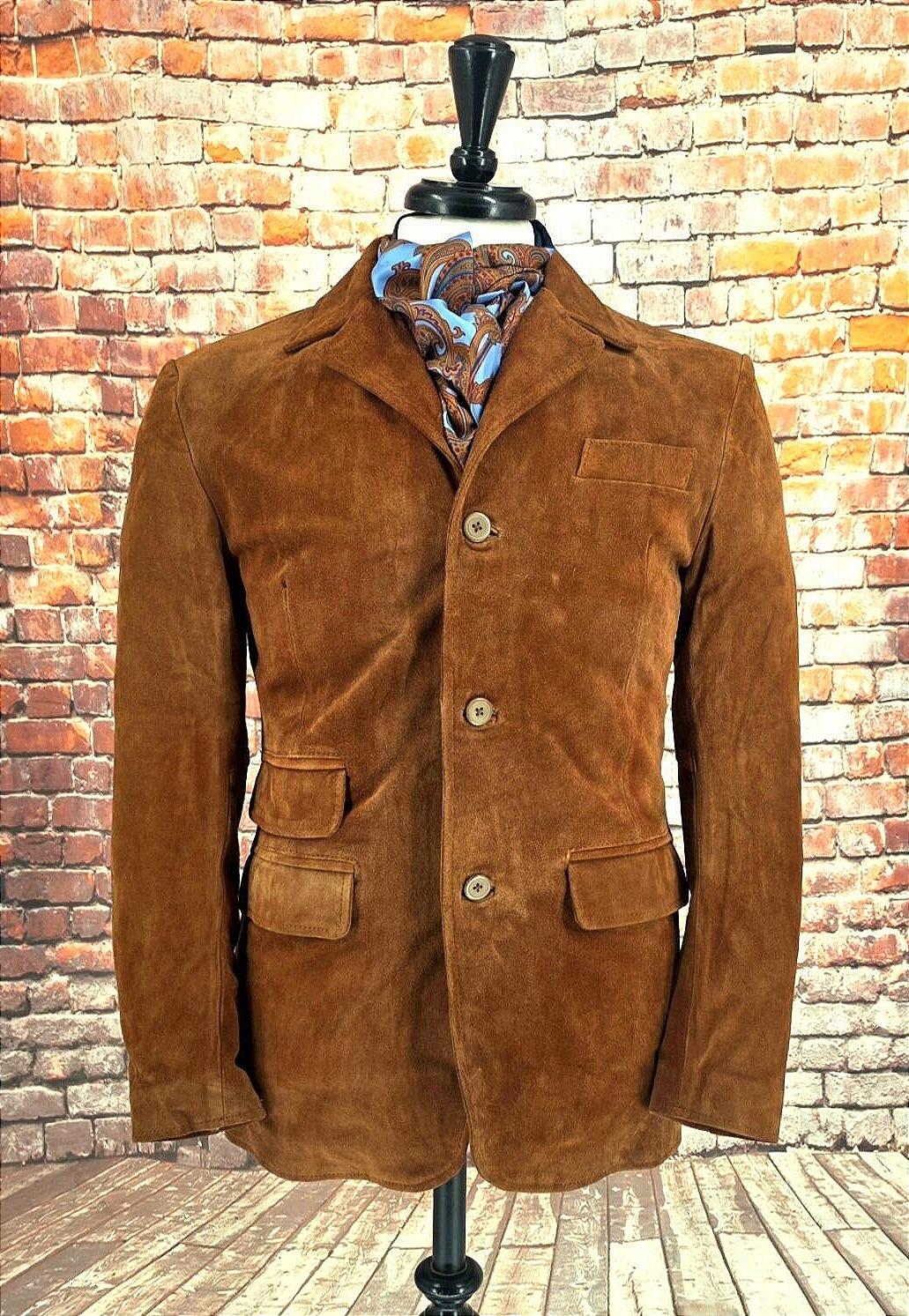 Donovan - Men’s Tobacco Suede Jacket with Classic Mod Styling