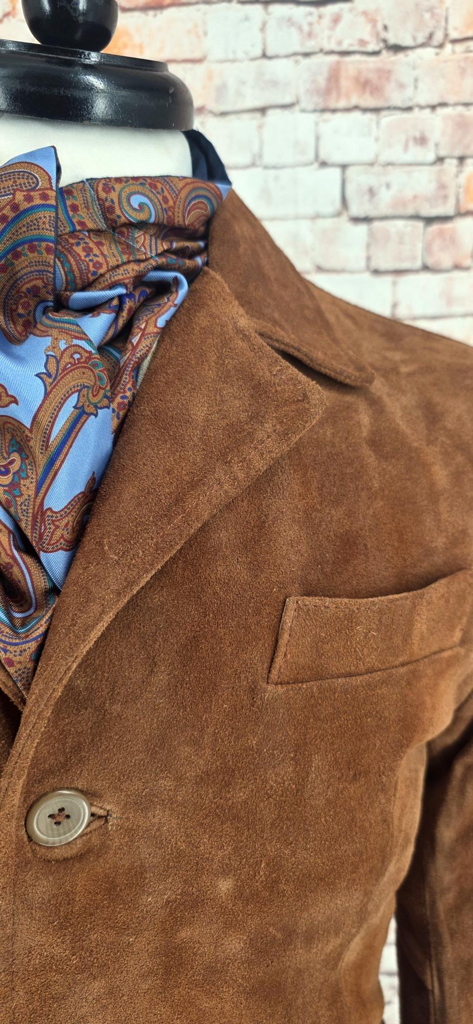 Donovan - Men’s Tobacco Suede Jacket with Classic Mod Styling