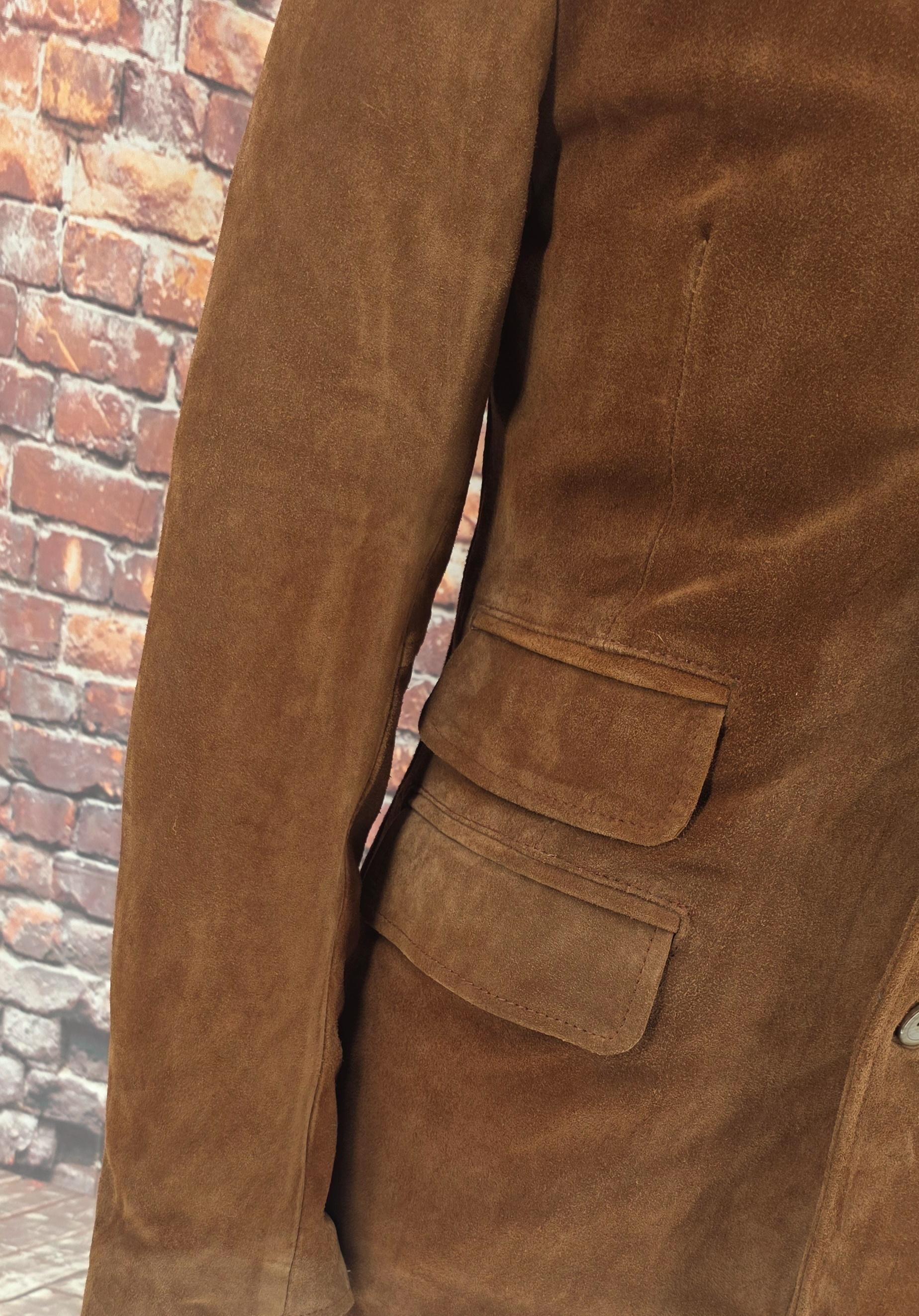 Donovan - Men’s Tobacco Suede Jacket with Classic Mod Styling