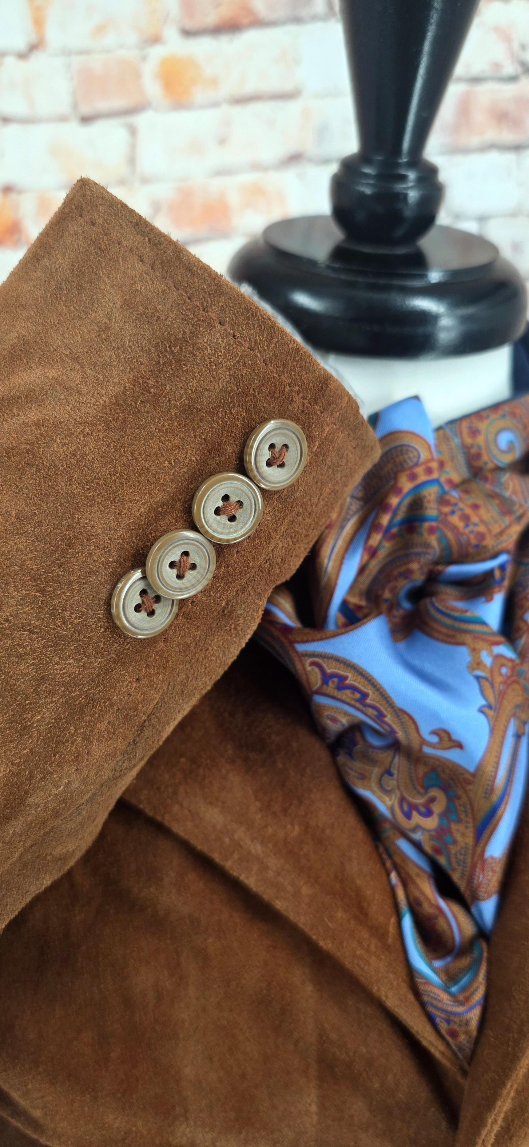 Donovan - Men’s Tobacco Suede Jacket with Classic Mod Styling