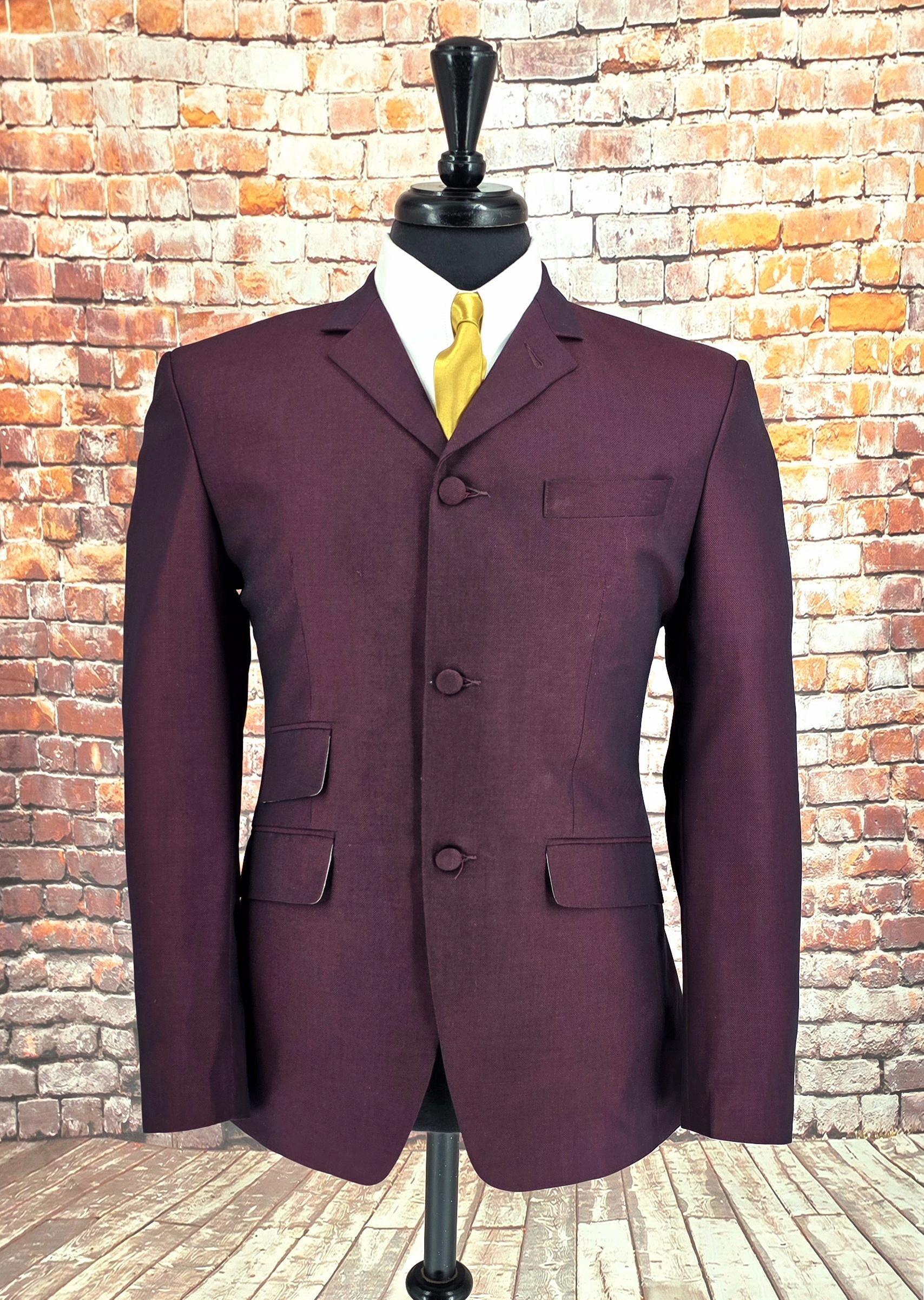Terence wine two tone Mod suit front view