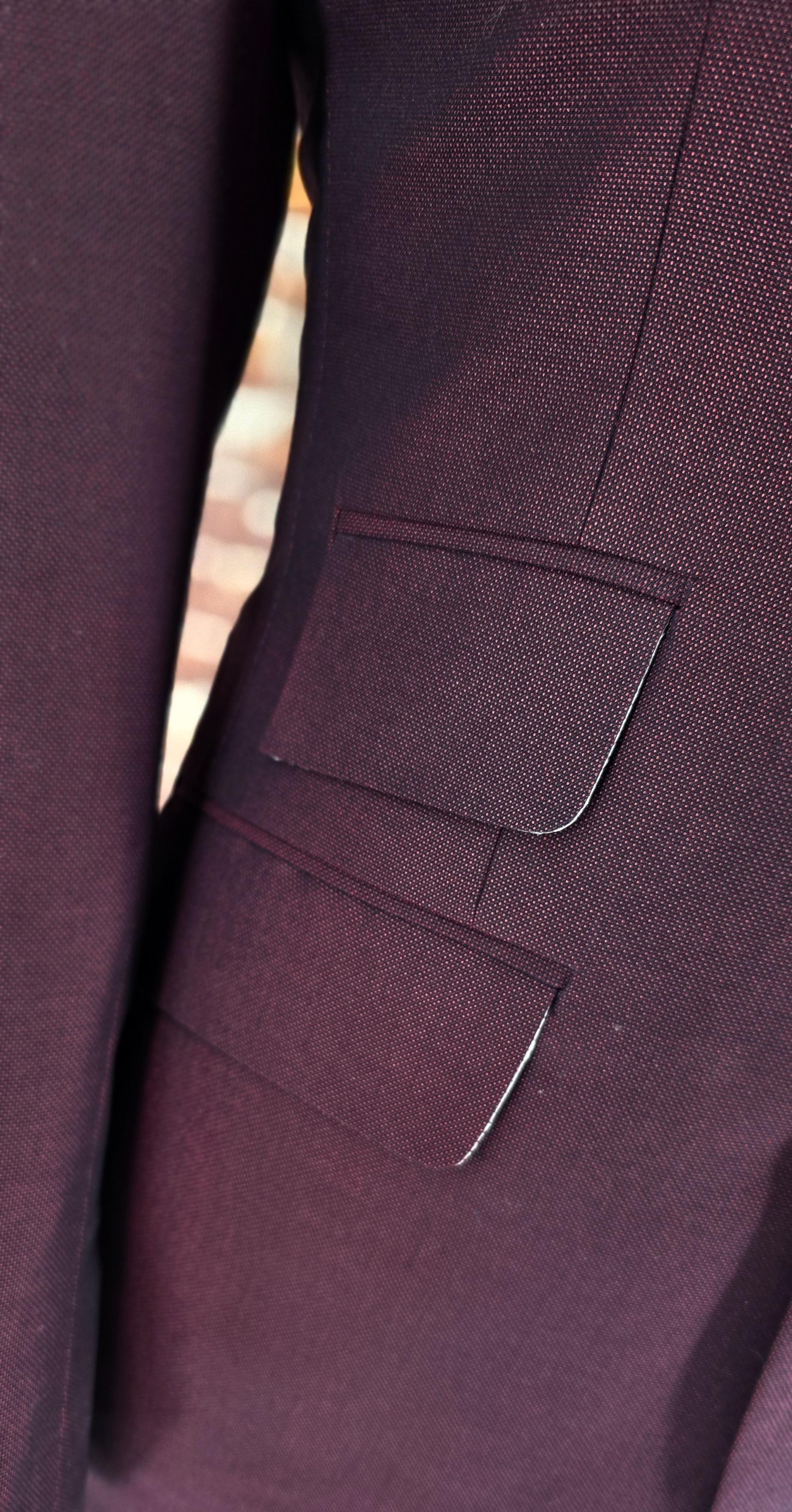 Terence Wine Two‑Tone Mod Suit