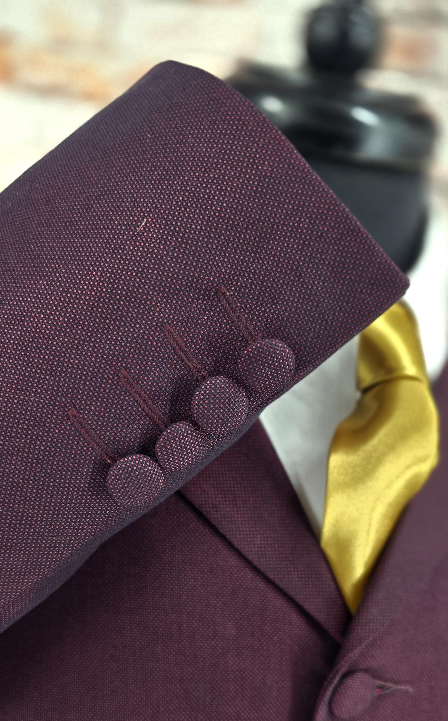 Terence Wine Two‑Tone Mod Suit