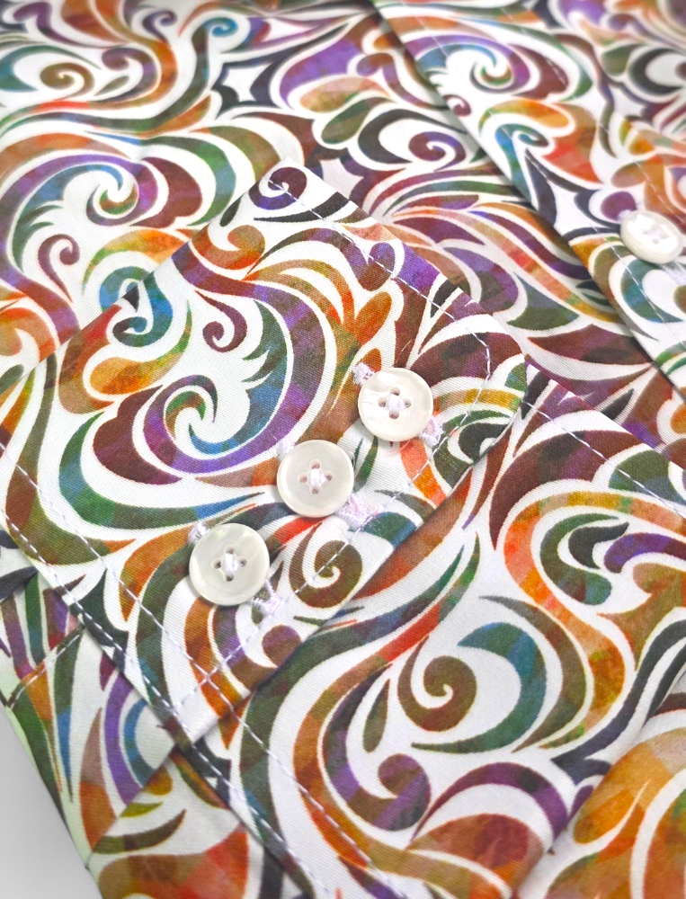 Psychedelic Carousel Swirl Shirt – Long Sleeve Button-Up