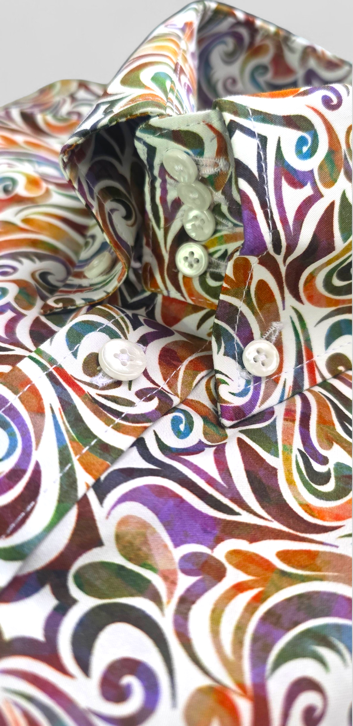 Psychedelic Carousel Swirl Shirt – Long Sleeve Button-Up