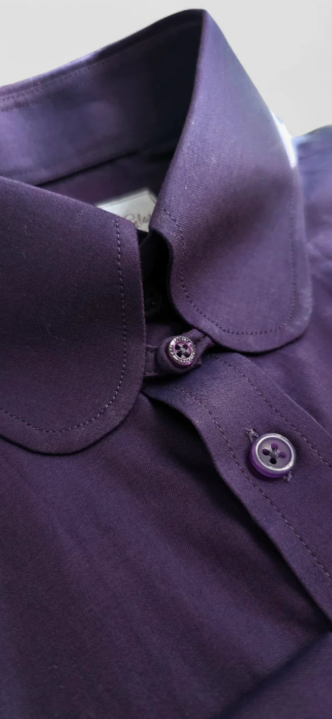 Wainwright - Purple Two-Tone Tab Penny Collar Shirt.