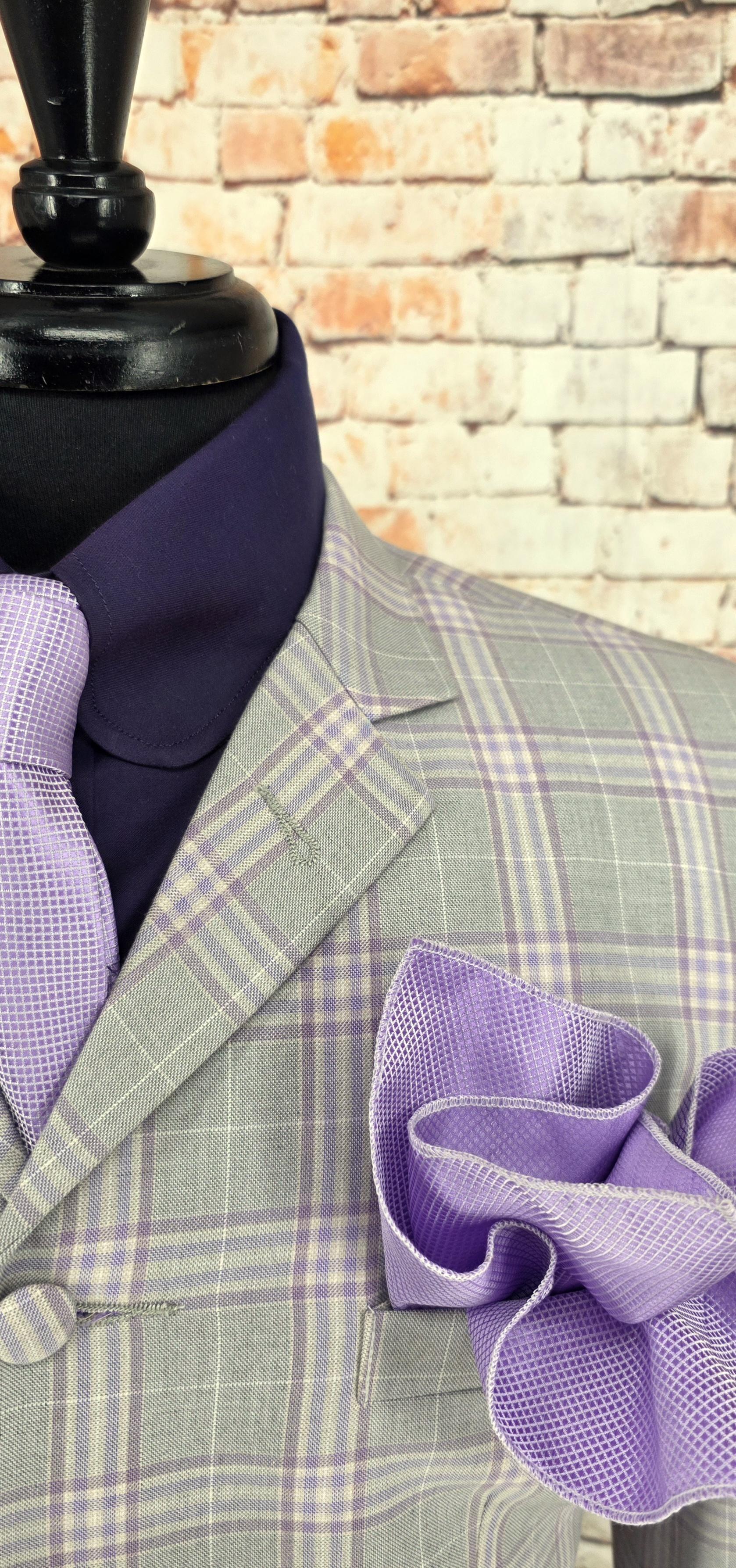 Larkin - Limited Edition Grey Lavender Checked Tailored Suit