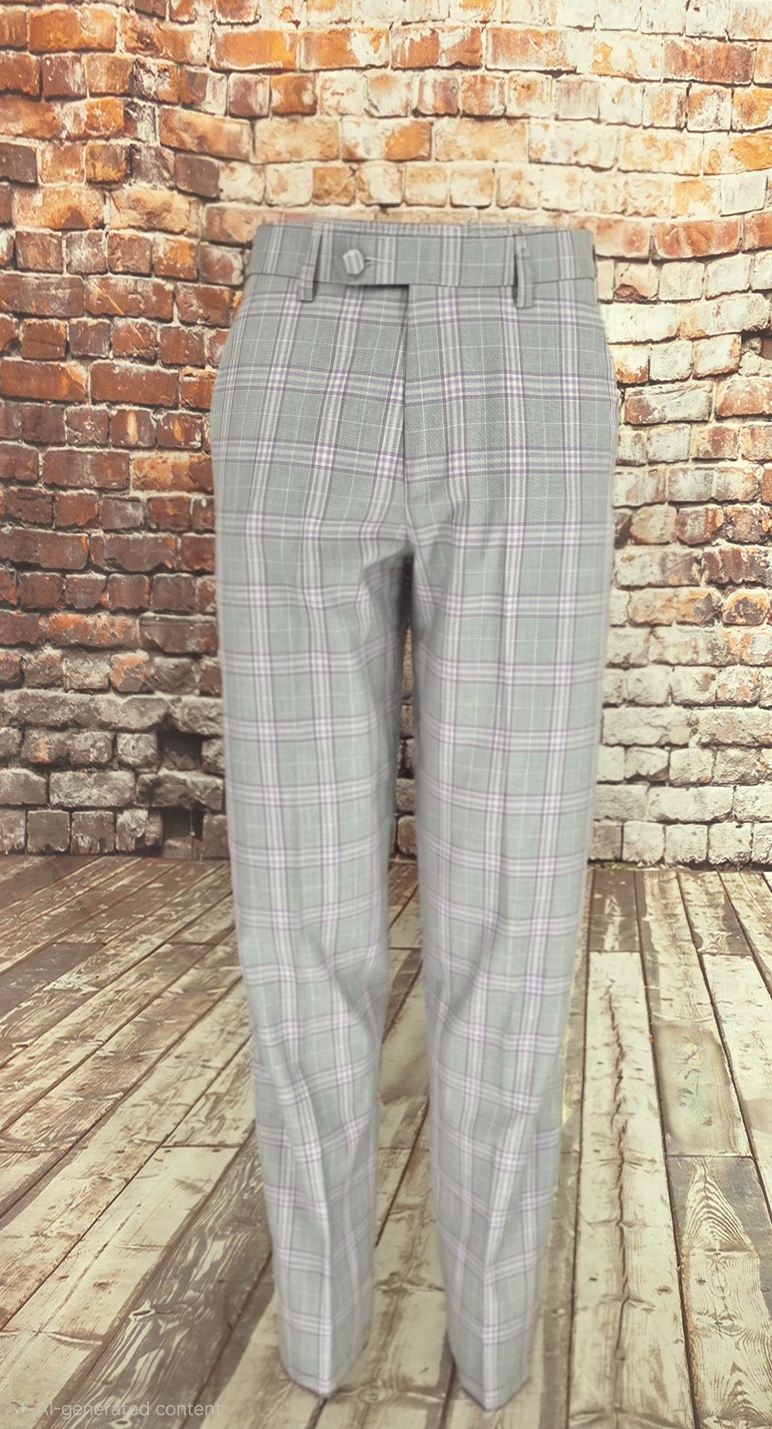 Larkin - Limited Edition Grey Lavender Checked Tailored Suit